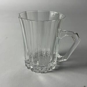 Octime Home Collection Clear Glass Coffee Mugs Set of 6 France 9oz Octagonal